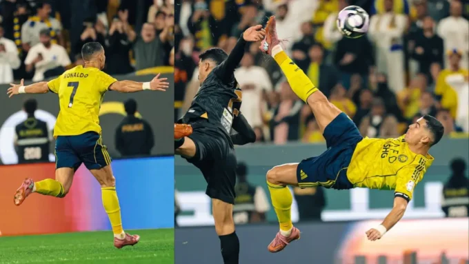 Gila! Gol Tendangan Sepeda CR7 untuk Al-Nassr Guncang Internet Lagi.